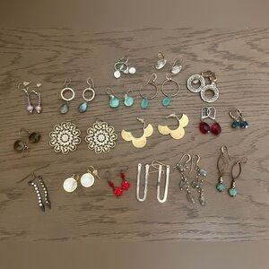 Gold and Silver Earrings Set